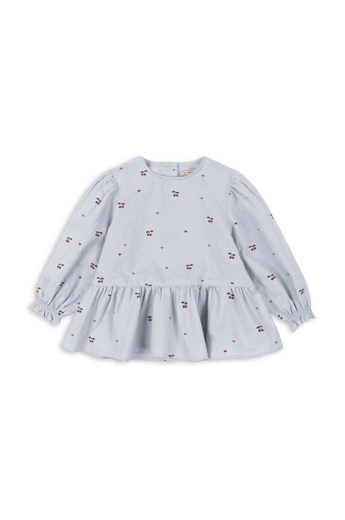Dětská bavlněná halenka Konges Sløjd EVIA BLOUSE GOTS KS101395 modrá AW24