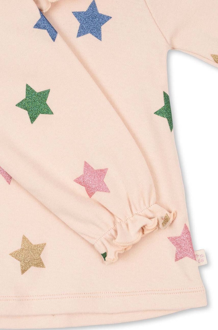 Konges Sløjd bluzka bawełniana dziecięca MALLI GLITTER BLOUSE GOTS KS101593 beżowy