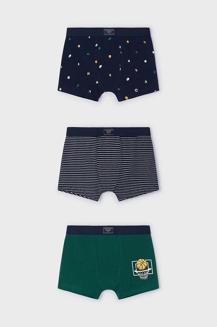 Mayoral bokserki dziecięce 3-pack bokserki dopasowane zielony 10788.5J.Bielizna.9BYH