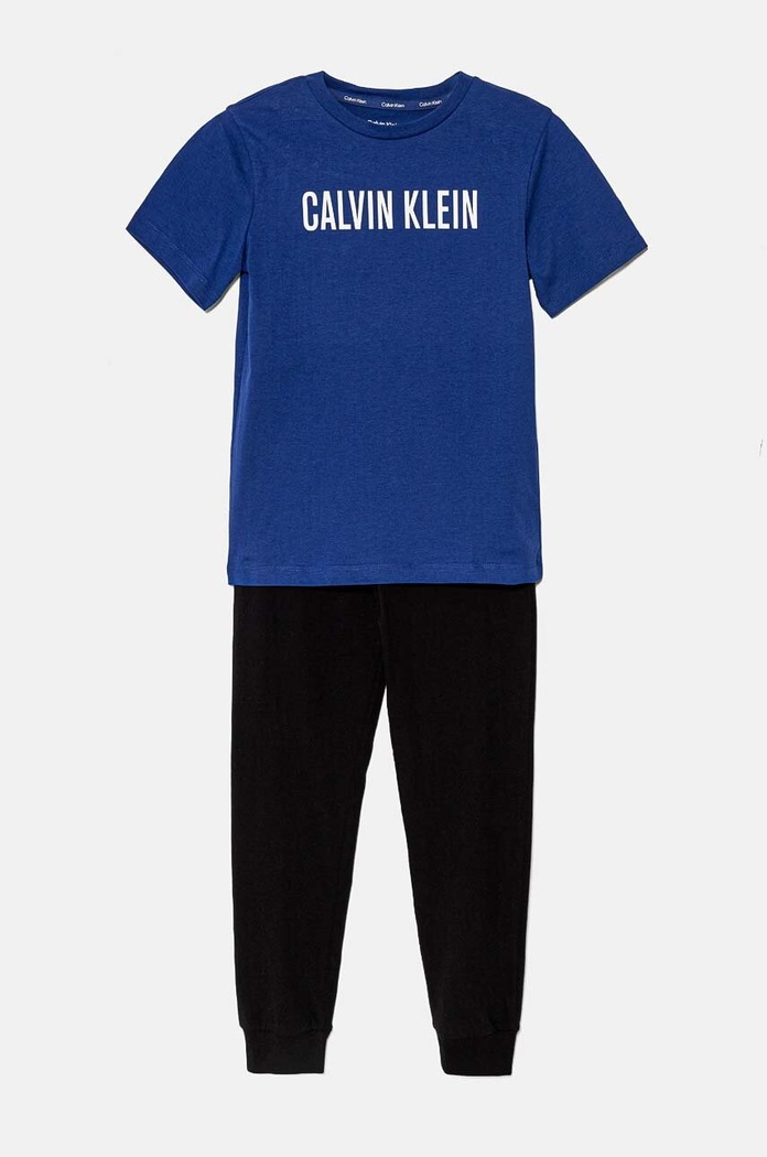 Pamučna pidžama Calvin Klein Underwear komplet plava B70B700502.9BYH