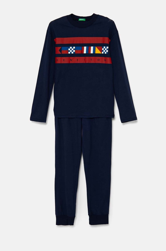 Dětské bavlněné pyžamo United Colors of Benetton sada námořnická modř 3VD00P07A.G.Seasonal