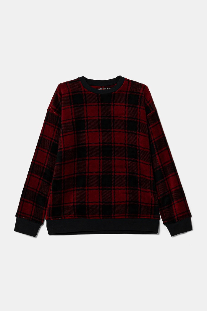 Abercrombie & Fitch bluza piżamowa dziecięca góra bordowy KI213.4030
