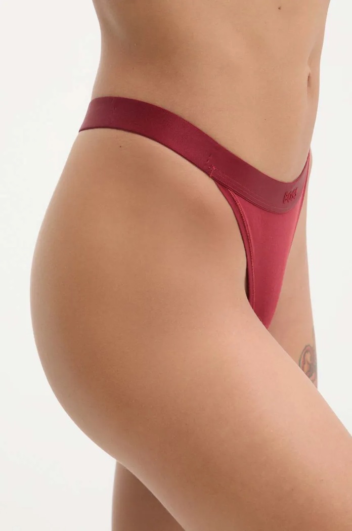 BOSS Chiloți g-string pentru femei cu bumbac STRING BEA 50520398 rosu AW25