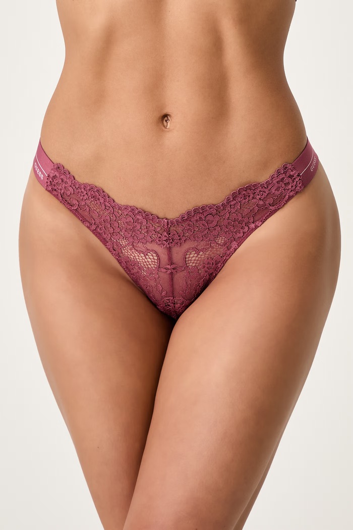 Guess Chiloți g-string pentru femei JANE burgundia O4YE01.PZ01C