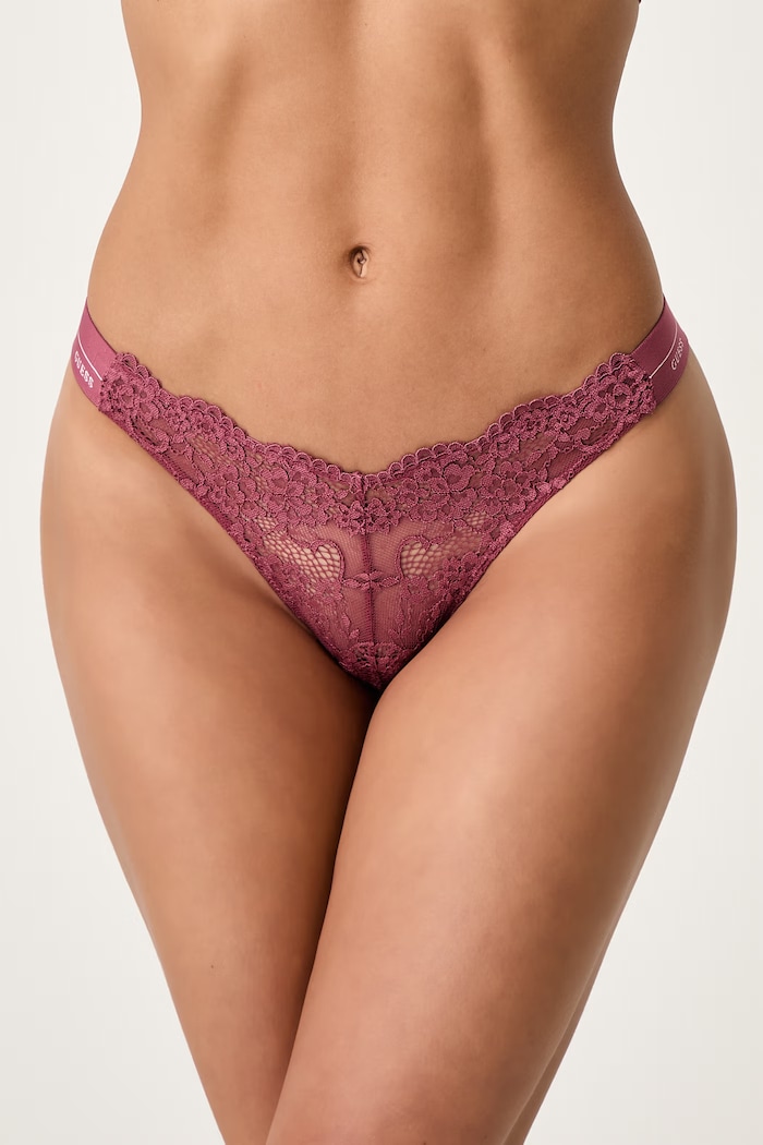 Guess Chiloți g-string pentru femei JANE burgundia O4YE01.PZ01C