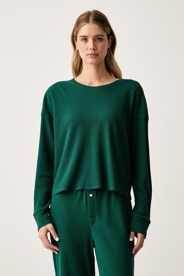 Polo Ralph Lauren Piżama dwuczęściowa damska z bawełną 4P0155 zielony AW24