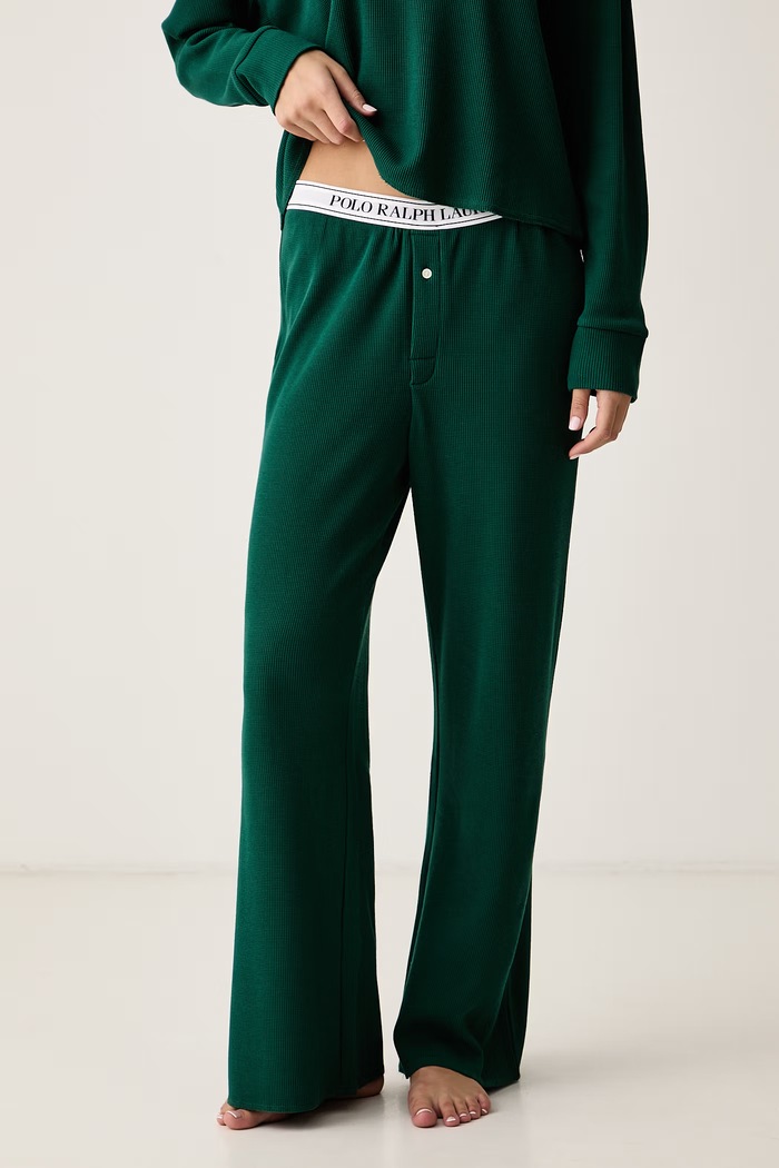 Piżama dwuczęściowa damska z bawełną Polo Ralph Lauren 4P0155 zielony