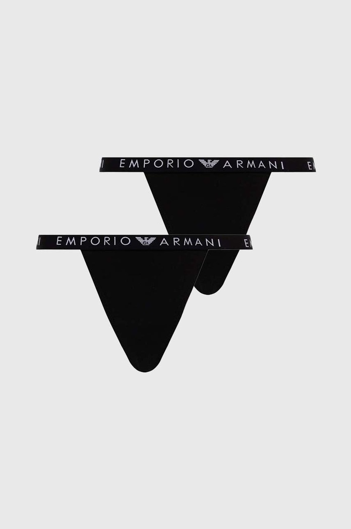 Emporio Armani Underwear stringi 2-pack dzianina czarny 164522.4F227