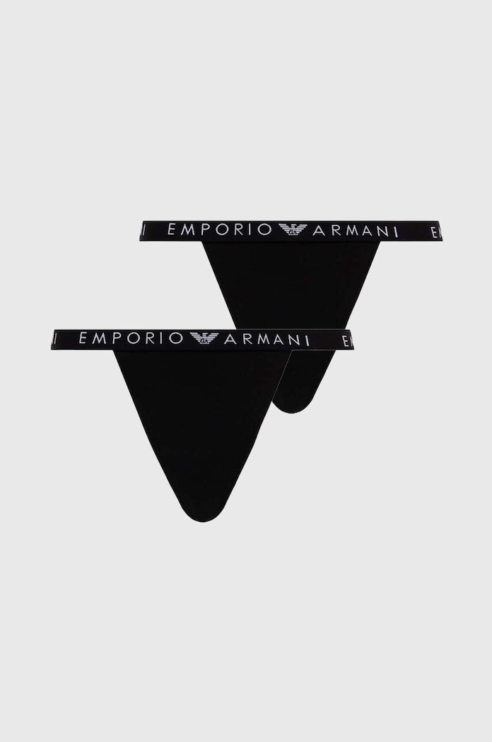 Emporio Armani Underwear stringi 2-pack dzianina czarny 164522.4F227