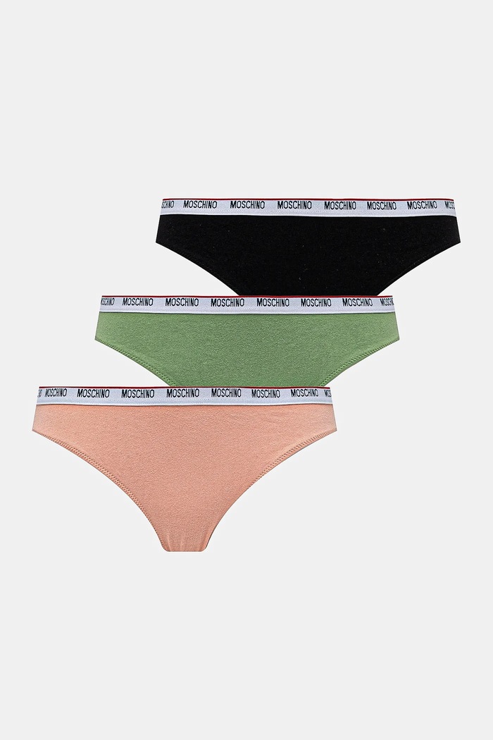 Kalhotky brazilky Moschino Underwear 3-pack potisk růžová A2304.4402
