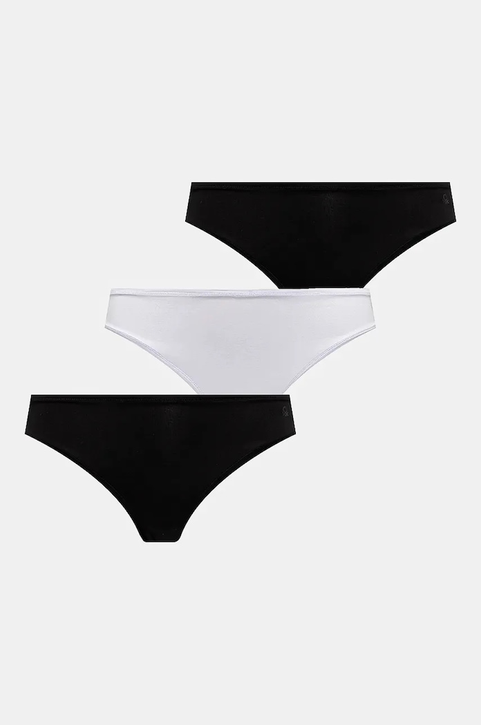 Tanga United Colors of Benetton 3-pack tanga černá 34FS1S01T