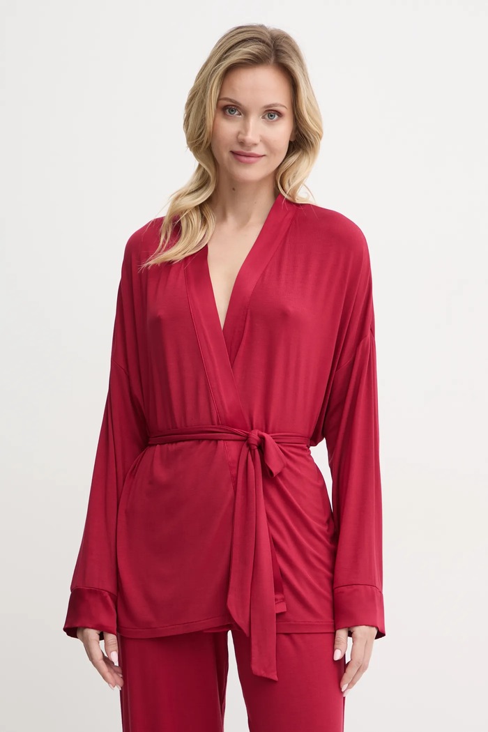 Kućni ogrtač United Colors of Benetton pletivo bordo 3ZEW3M06Q
