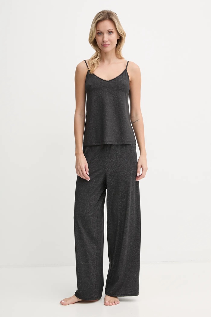 United Colors of Benetton top piżamowy 3NYW3H00G czarny AW24