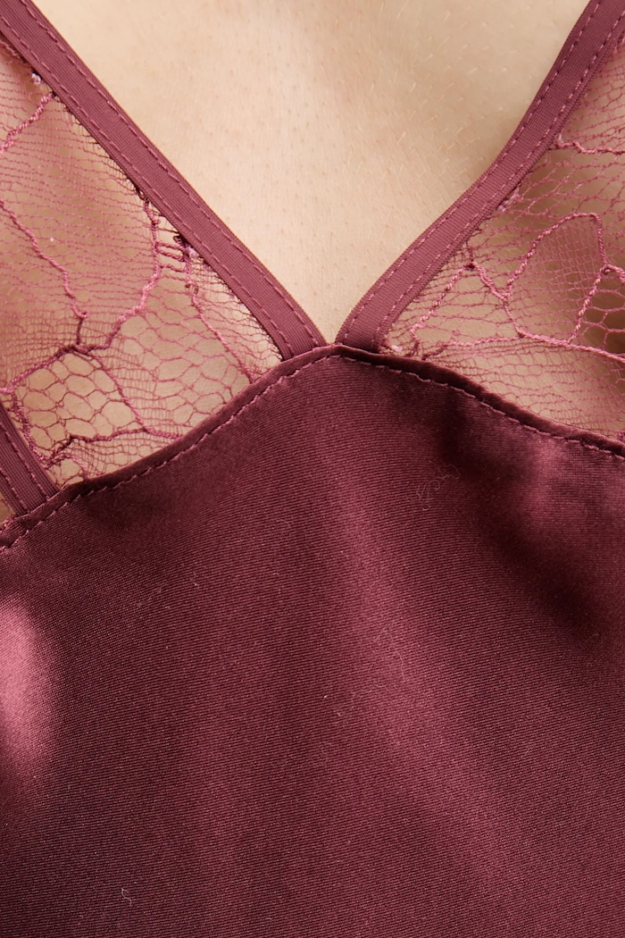 Μεταξωτό νυχτικό Chantelle μπορντό C01EW5