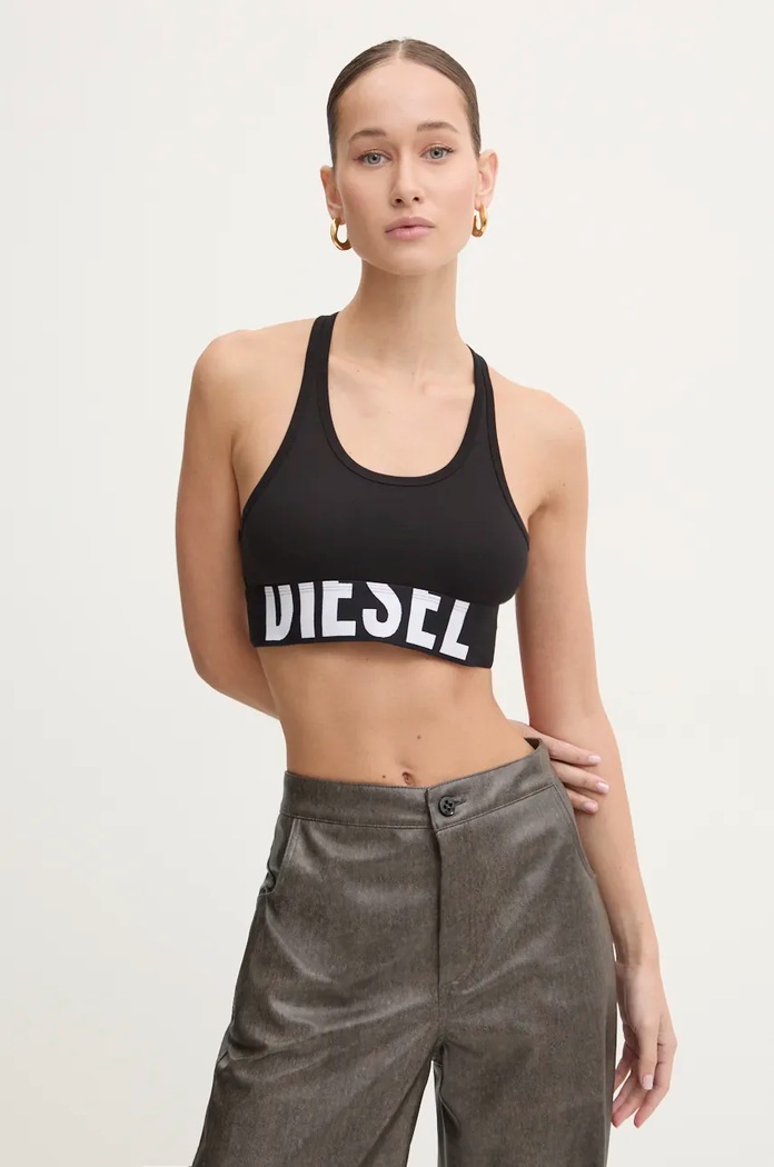 Diesel biustonosz sportowy UFSB-COTTON-RACE-BRALETTE miękka czarny A14591.0HMAU