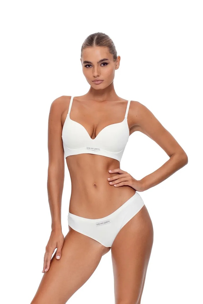Modrček GOD SAVE QUEENS SECOND SKIN BRA WIRE-FREE GSQ.135.114 bela SS26