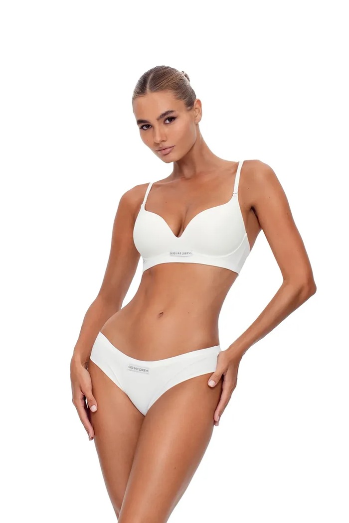 Modrček GOD SAVE QUEENS SECOND SKIN BRA WIRE-FREE bela GSQ.135.114