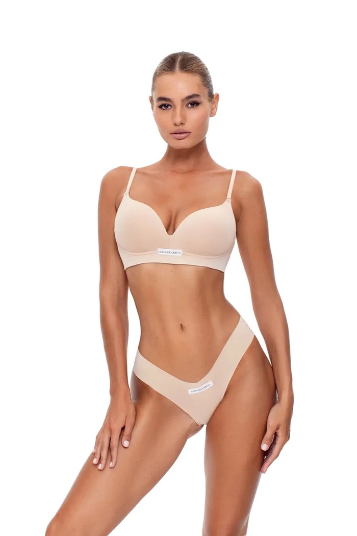 Modrček GOD SAVE QUEENS SECOND SKIN BRA WIRE-FREE bež GSQ.135.114