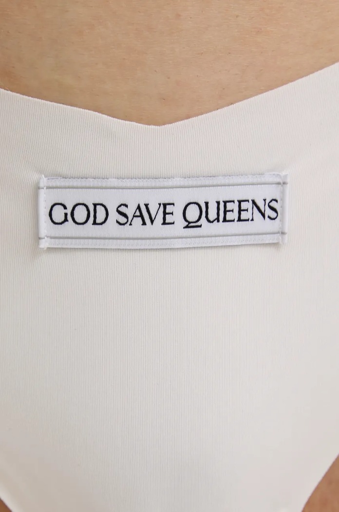 Odjeća Brazilke GOD SAVE QUEENS SECOND SKIN PANTY BRAZILIAN GSQ.135.125 bijela