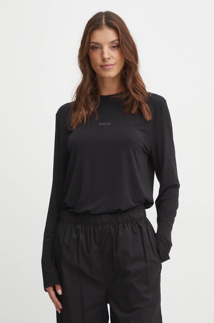 BOSS longsleeve piżamowy dzianina czarny 50527188