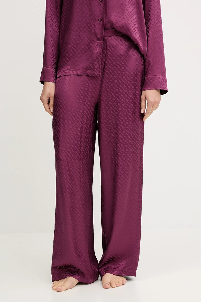Піжамні штани BOSS B Monogram_Pants тканина фіолетовий 50527254