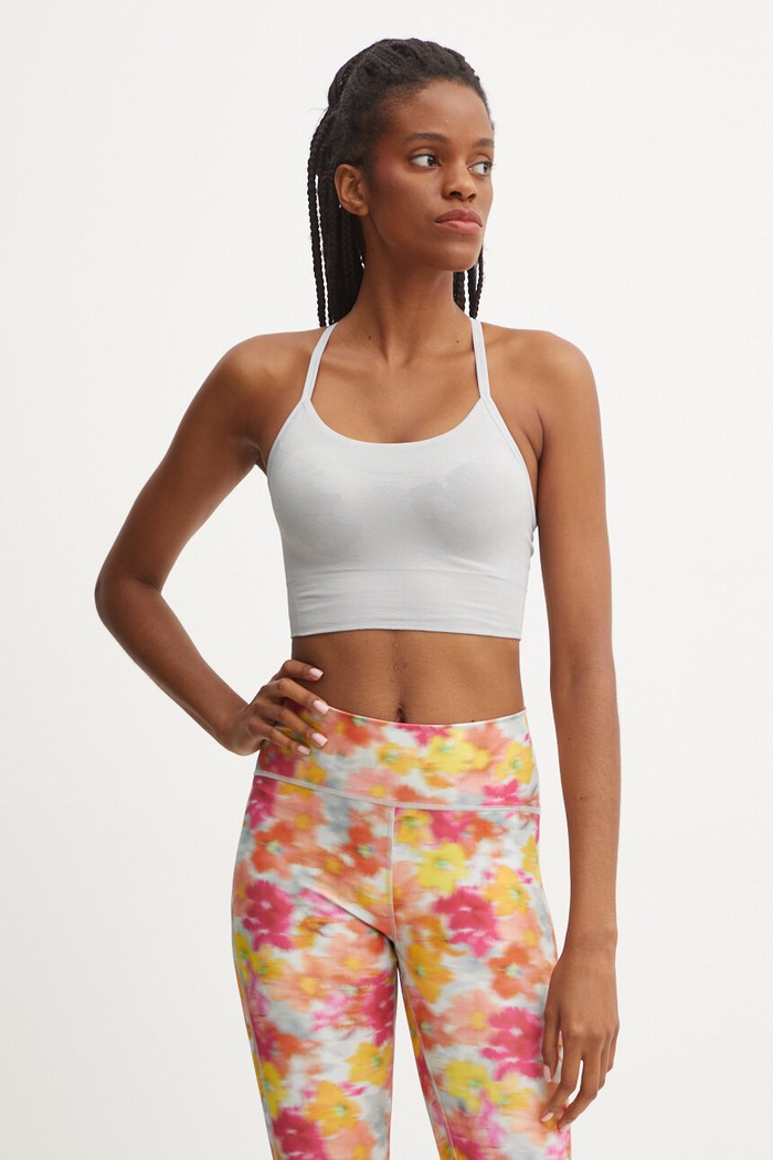Sportovní podprsenka adidas by Stella McCartney jemně vyztužené šedá IW6361