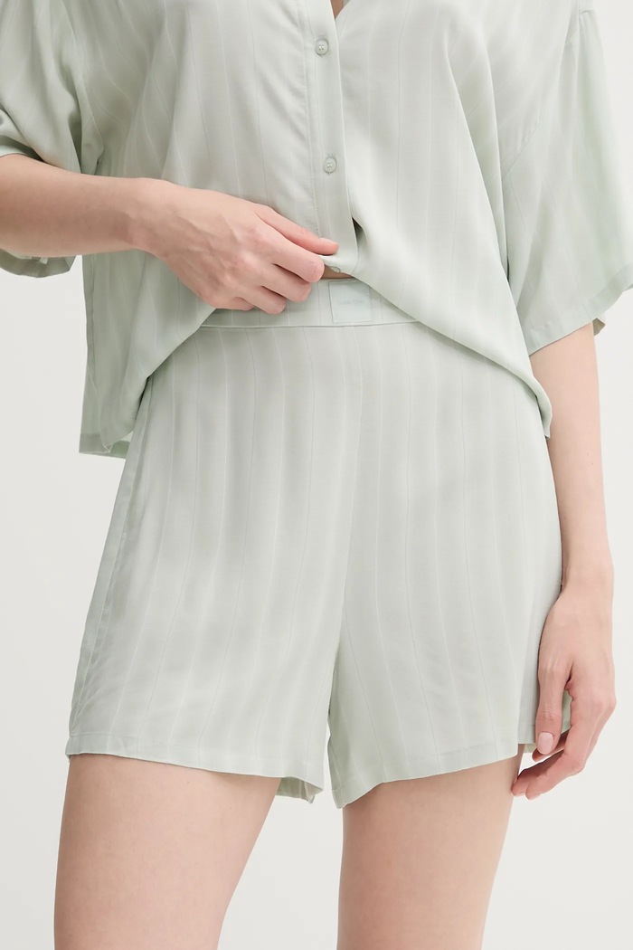 Kratki donji dio pidžame Calvin Klein Underwear melanž zelena 000QS7258E