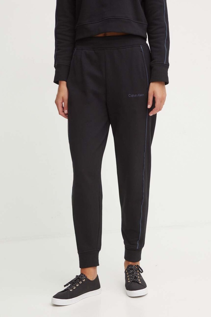 Homewear pamučne hlače Calvin Klein Underwear pletivo crna 000QS7262E