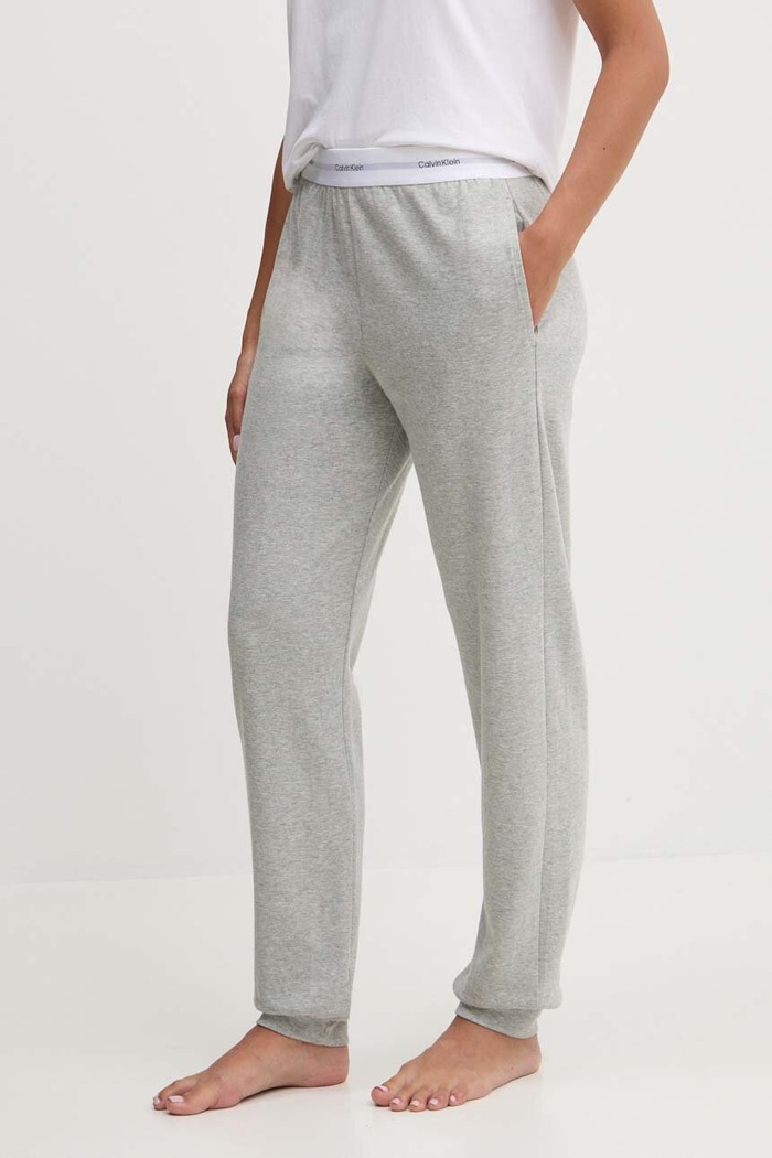 Παντελόνι πιτζάμας Calvin Klein Underwear πλεκτό ύφασμα γκρί 000QS7271E