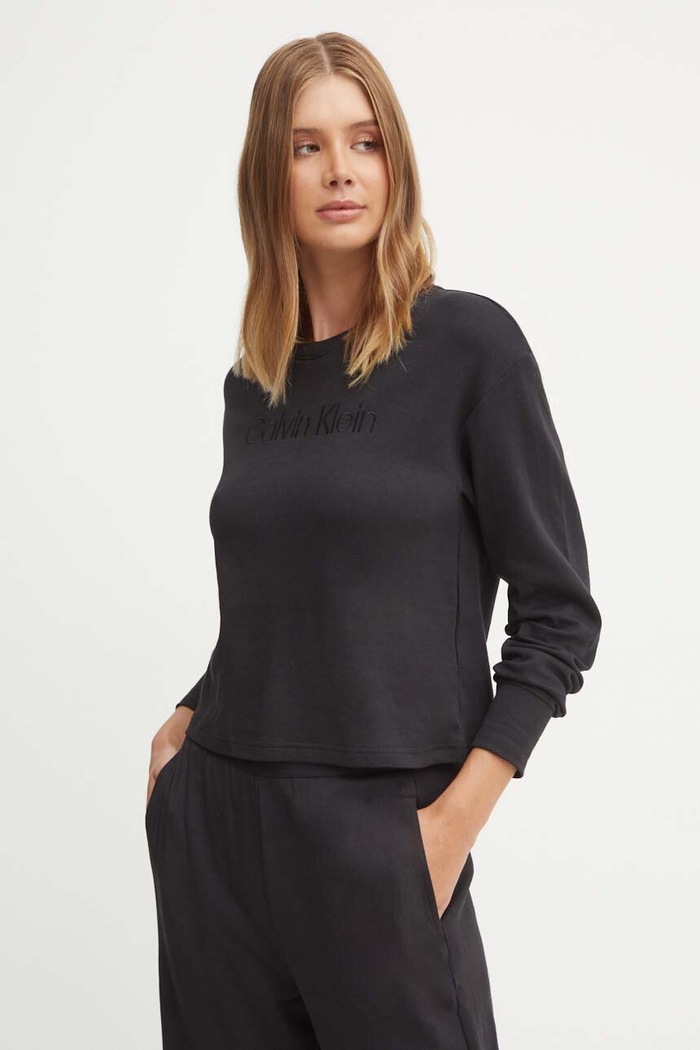 Pyžamová mikina Calvin Klein Underwear vrchní černá 000QS7273E