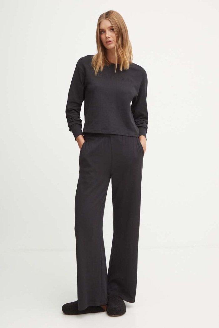 Pyžamová mikina Calvin Klein Underwear 000QS7273E černá AW24