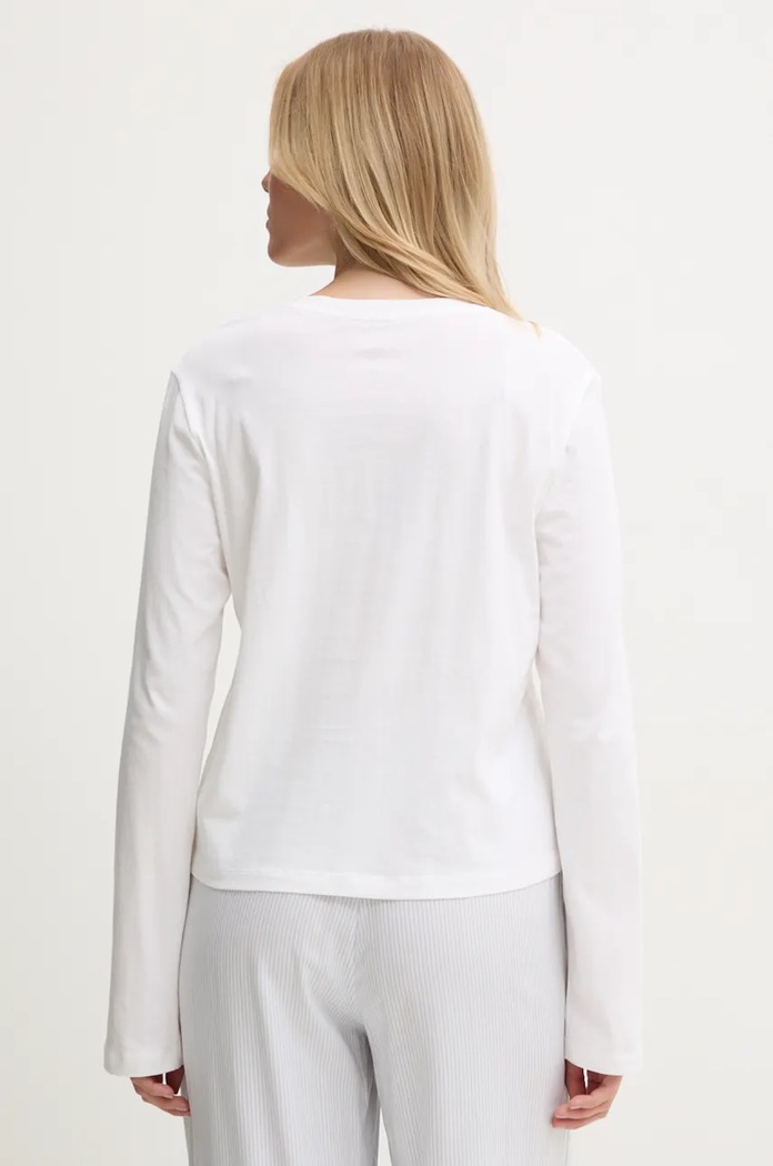 Odzież Calvin Klein Underwear longsleeve bawełniany lounge 000QS7332E biały