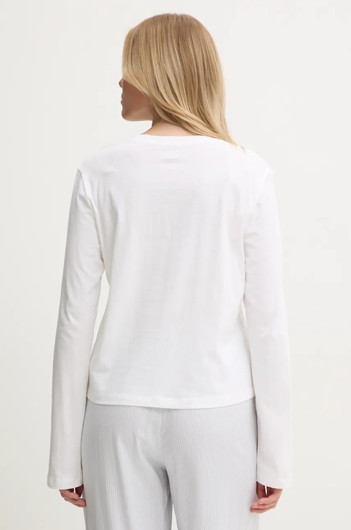 Odzież Calvin Klein Underwear longsleeve bawełniany lounge 000QS7332E biały