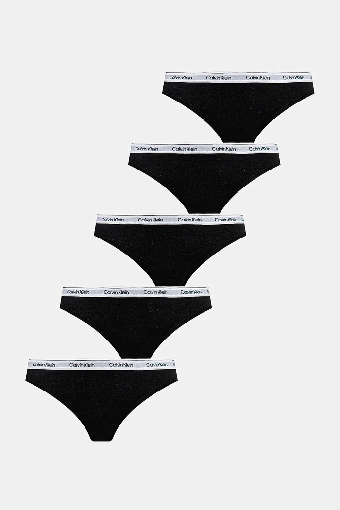 Calvin Klein Underwear stringi 5-pack bawełna czarny 000QD5221E