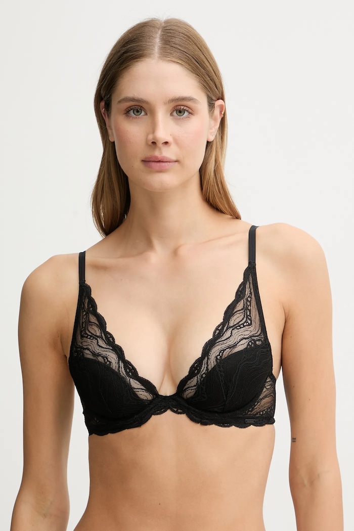 Podprsenka Calvin Klein Underwear čipka čierna 000QF8121E