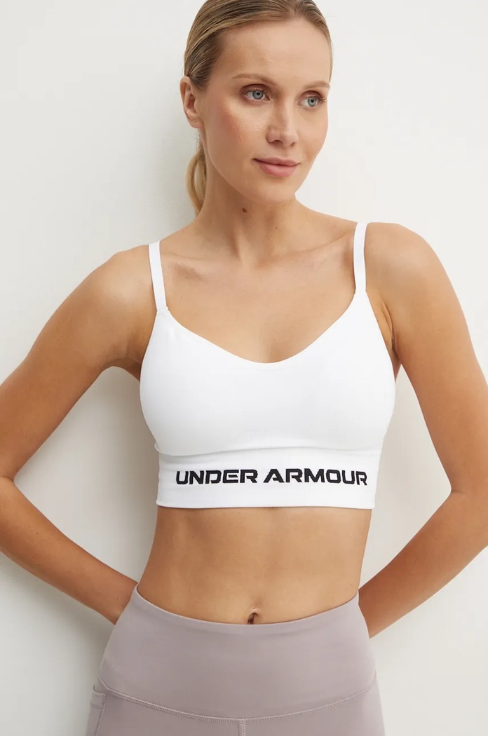 Under Armour športová podprsenka Vanish Seamless bez kostíc biela 1384417
