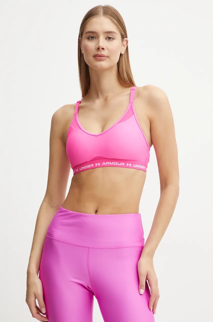 Under Armour sportovní podprsenka Crossback Low růžová 1386424