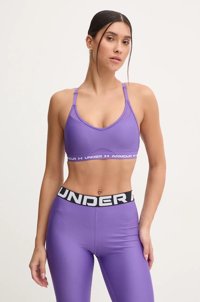 Under Armour biustonosz sportowy Crossback Low bez fiszbinów fioletowy 1386424