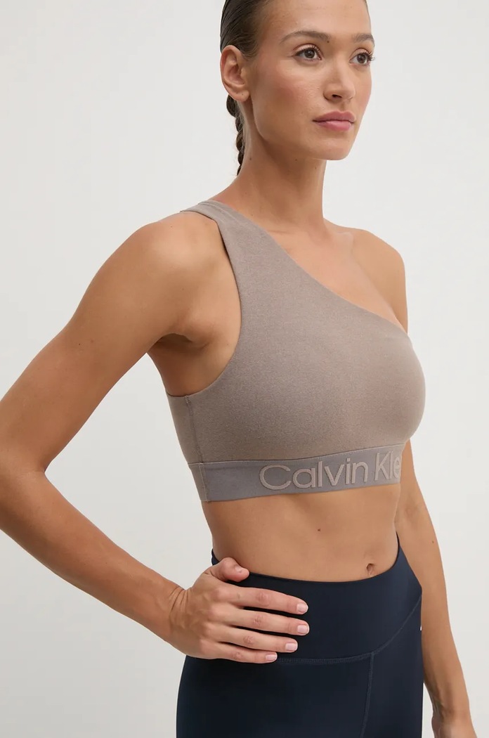 Športová podprsenka Calvin Klein Performance melanž béžová 00GWF4K119