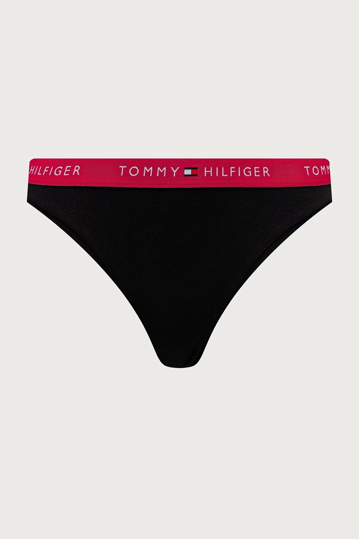 Tommy Hilfiger Figi damskie bawełniane z elastanem 3-pack UW0UW05529 czarny SS26
