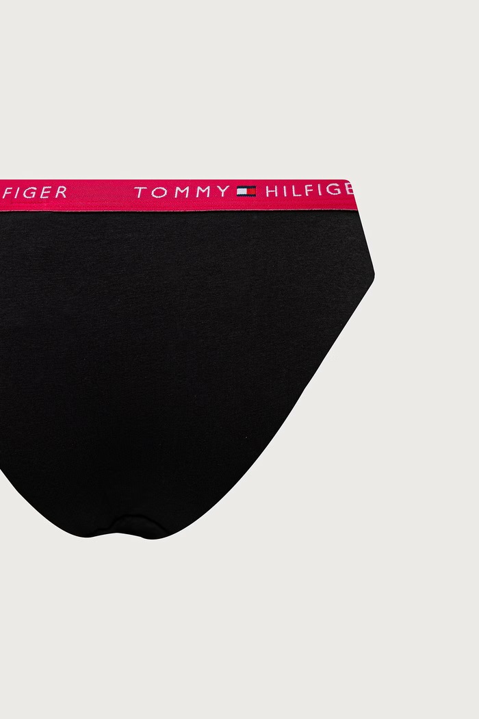 Figi damskie bawełniane z elastanem 3-pack Tommy Hilfiger czarny UW0UW05529