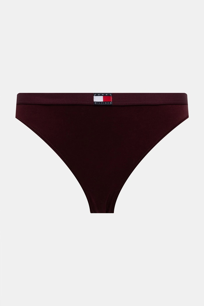 Ρούχα Tommy Hilfiger στρινγκ γυναικεία βαμβακερά με ελαστάν 5-pack UW0UW05642 μπορντό