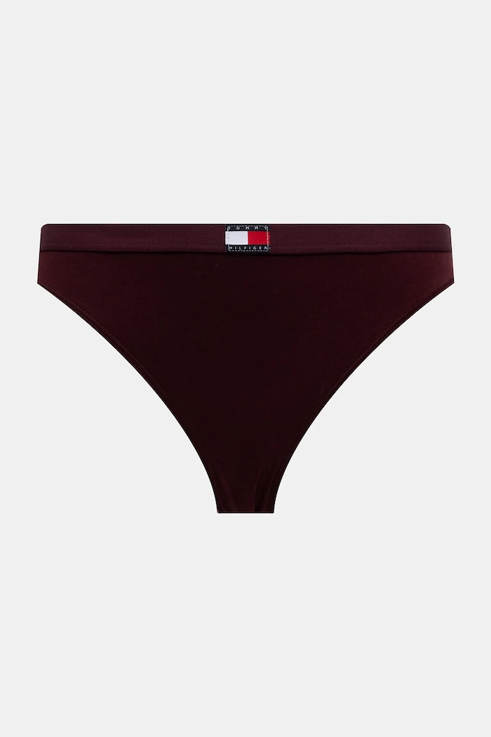Ρούχα Tommy Hilfiger στρινγκ γυναικεία βαμβακερά με ελαστάν 5-pack UW0UW05642 μπορντό