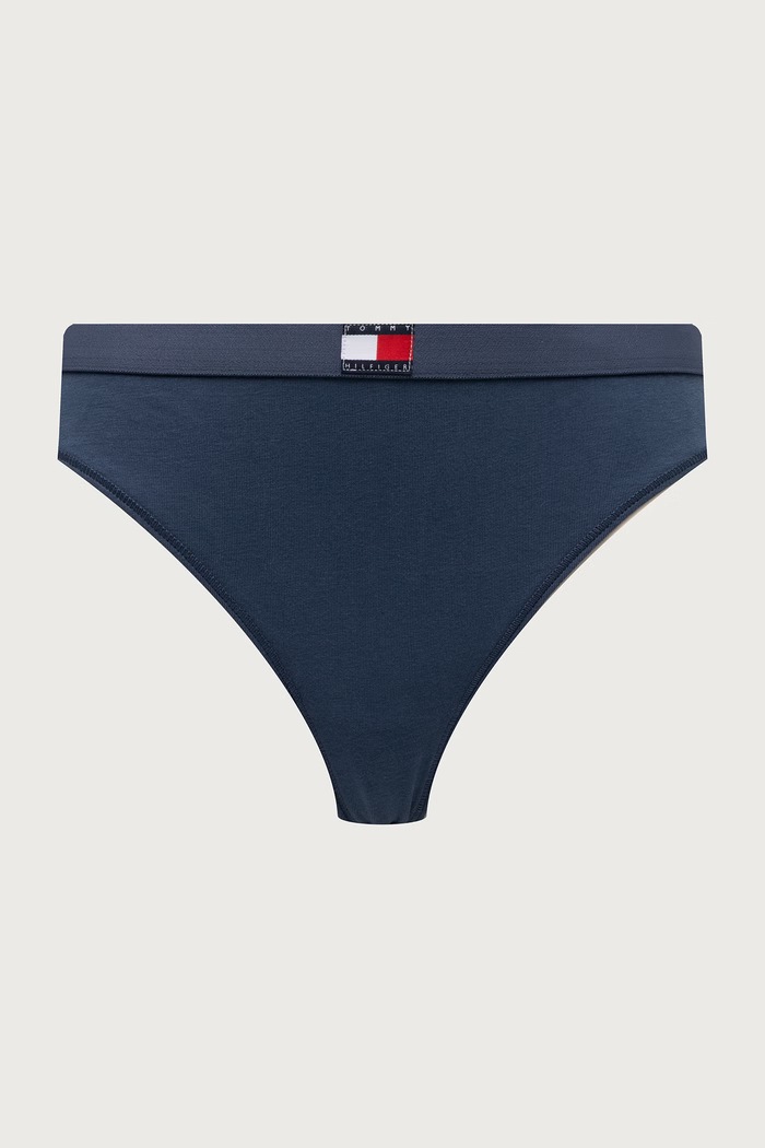 Tommy Hilfiger tanga dámské bavlněné s elastanem 5-pack UW0UW05642 modrá