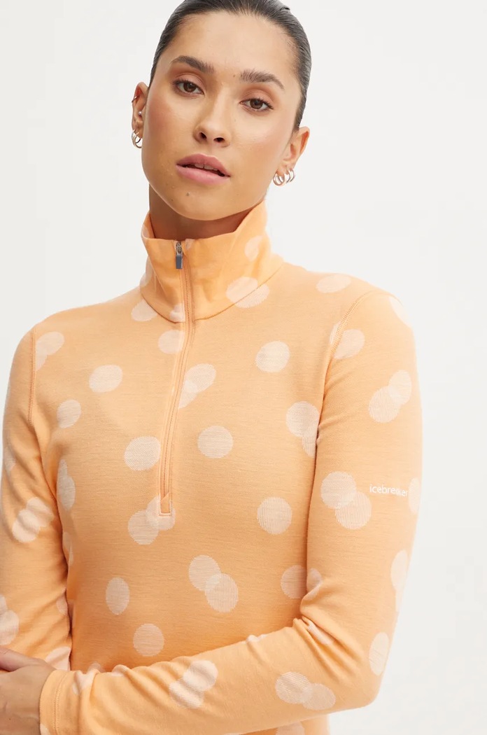 Icebreaker longsleeve funkcyjny Merino 260 Vertex pomarańczowy IB0A574P03I1