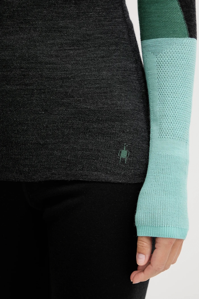 Longsleeve funcțional Intraknit Thermal Merino Base Layer Colorblock Smartwool gri SW002837
