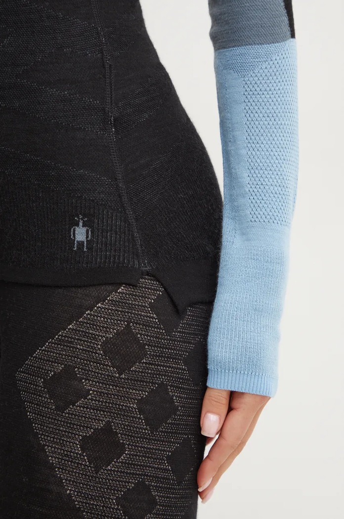 Longsleeve funcțional Intraknit Thermal Merino Base Layer Colorblock Smartwool negru SW002837