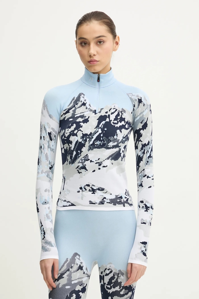 Perfect Moment Longsleeve funkcyjny Perfect Jacquard niebieski W3001122