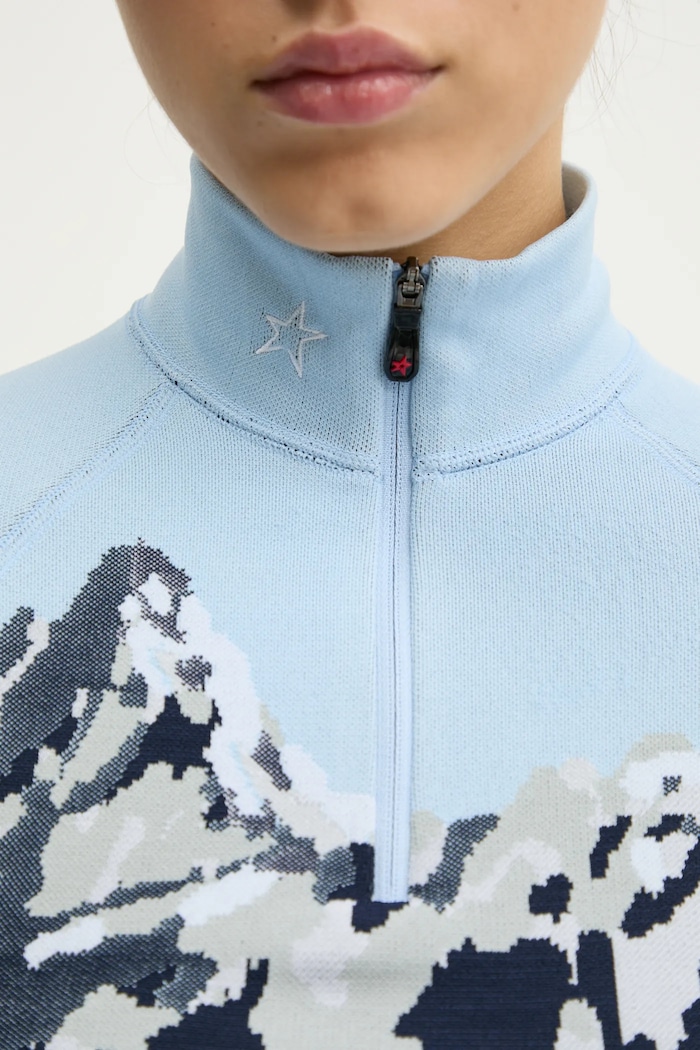 Longsleeve funkcyjny Perfect Jacquard Perfect Moment niebieski W3001122