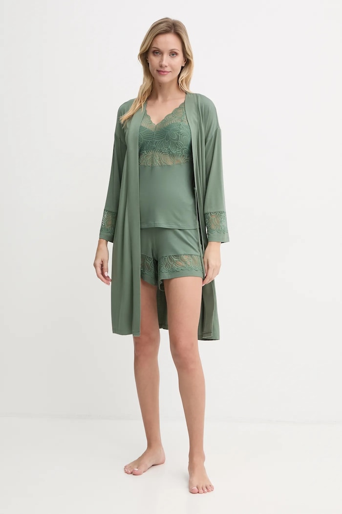 Kućni ogrtač Chantelle FEMILET FNAKV0 zelena AW24
